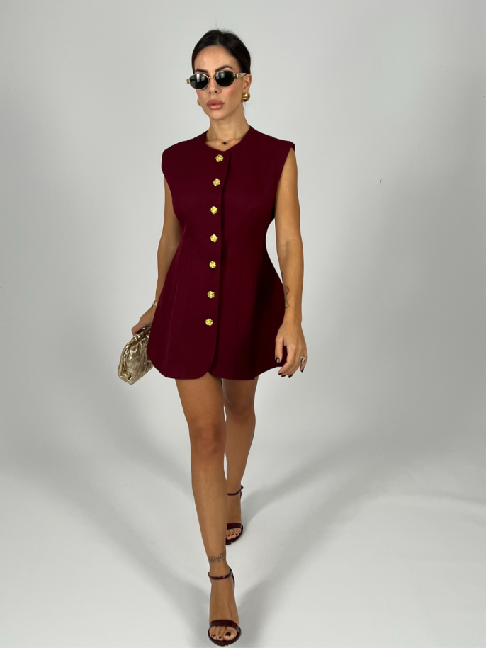 Midi Dress Peonia Bordeaux 2
