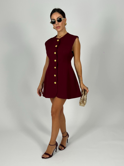 Midi Dress Peonia Bordeaux Midi Dress Peonia Bordeaux