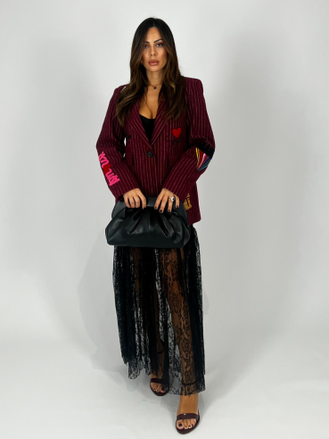 Coat Blazer Patch Bordeaux