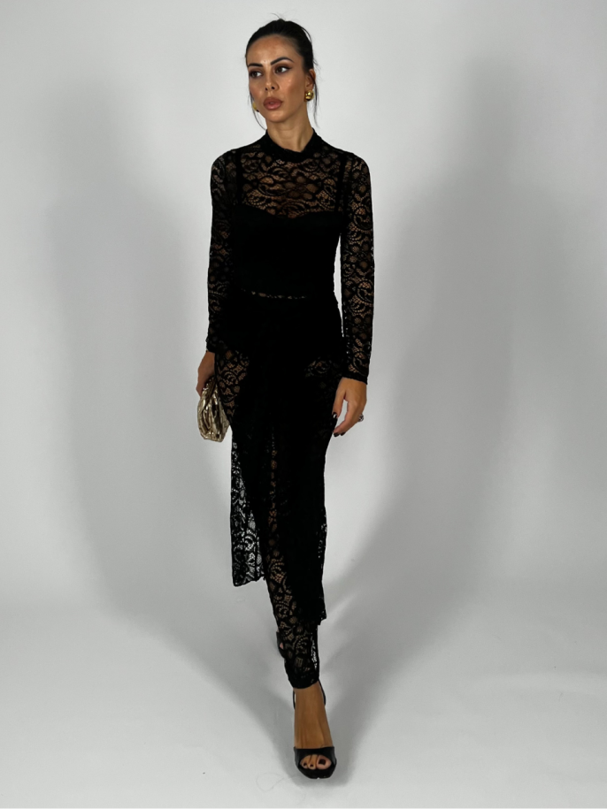 Maxi Dress Pizzo Nero 2