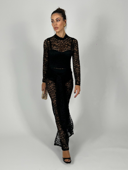 Maxi Dress Pizzo Nero Maxi Dress Pizzo Nero