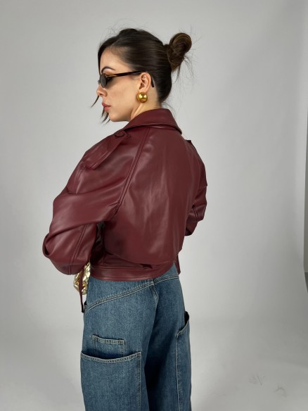 Trench Crop Similpelle Bordeaux Trench Crop Similpelle Bordeaux