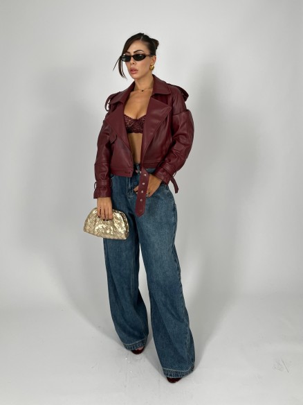 Trench Crop Similpelle Bordeaux Trench Crop Similpelle Bordeaux