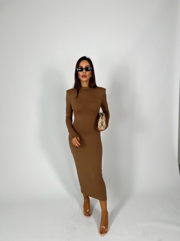 Midi Dress Scollo Retro BEIGE