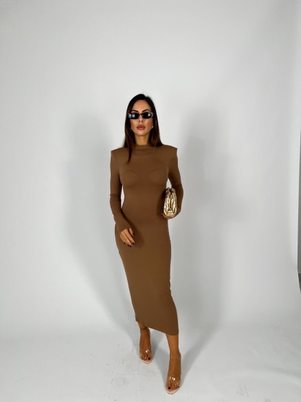 Midi Dress Scollo Retro BEIGE Midi Dress Scollo Retro BEIGE