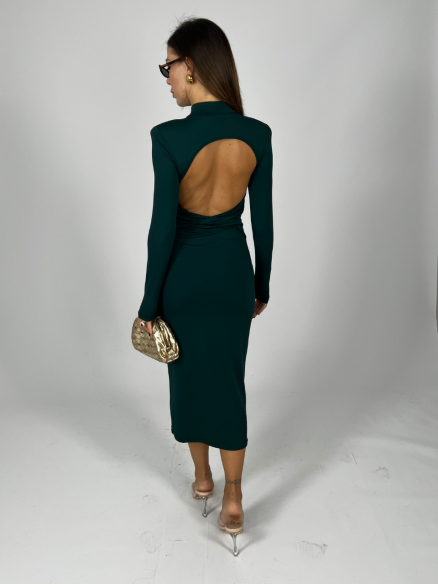 Midi Dress Scollo Retro VERDE Midi Dress Scollo Retro VERDE