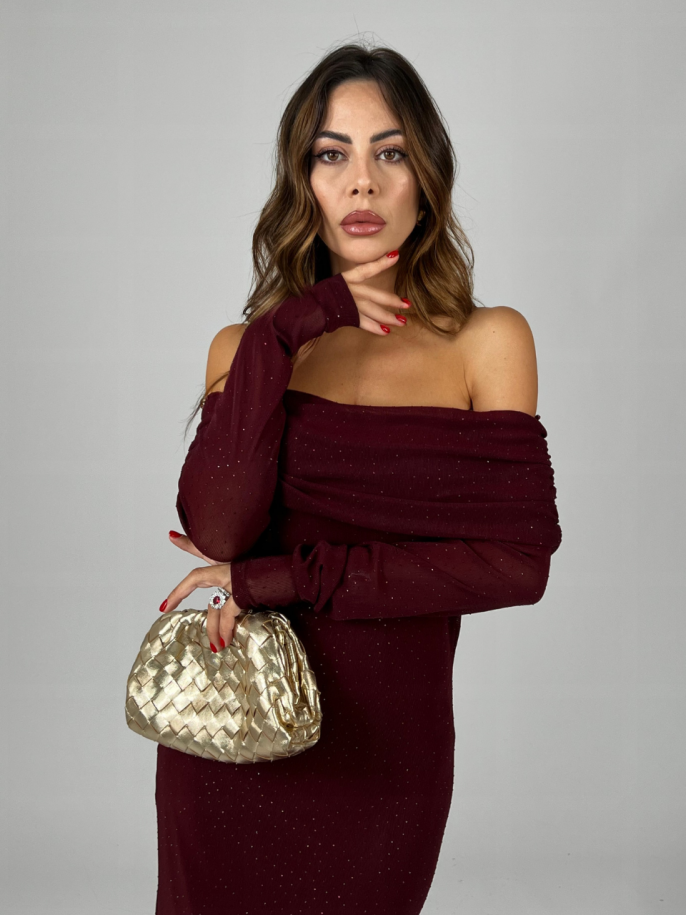 Midi Dress Marilyn Bordeaux