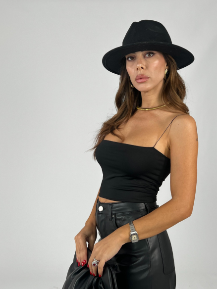 Top Crop Licra Nero Top Crop Licra Nero