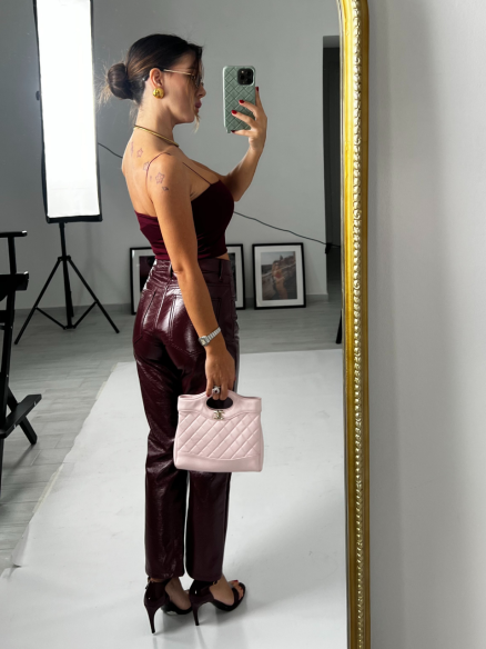 Pantalone Vinile Burgundy Pantalone Vinile Burgundy