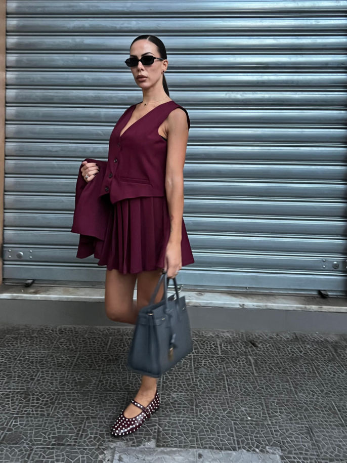 Coordset 3 pezzi bordeaux 2