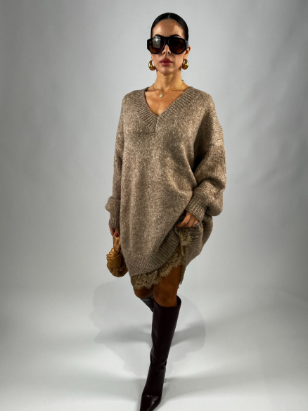 Maxi Pull Pizzo Camel Maxi Pull Pizzo Camel