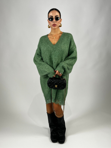 Maxi Pull Pizzo Verde