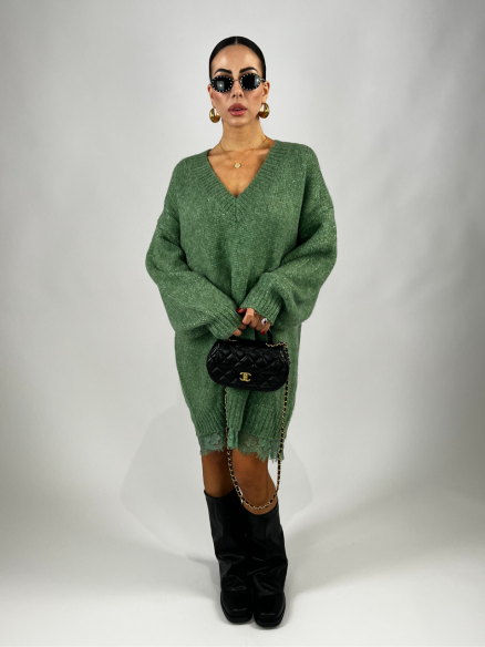 Maxi Pull Pizzo Verde Maxi Pull Pizzo Verde