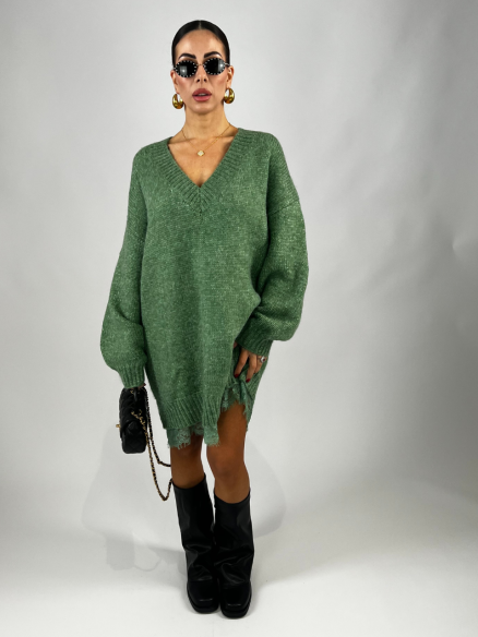 Maxi Pull Pizzo Verde Maxi Pull Pizzo Verde
