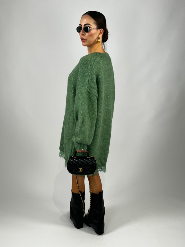 Maxi Pull Pizzo Verde