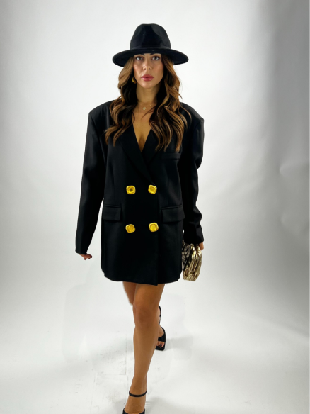 Blazer Dress Cinghie Nero Blazer Dress Cinghie Nero