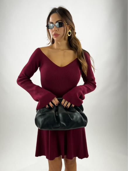 Mini Dress Costine Bordeaux Mini Dress Costine Bordeaux