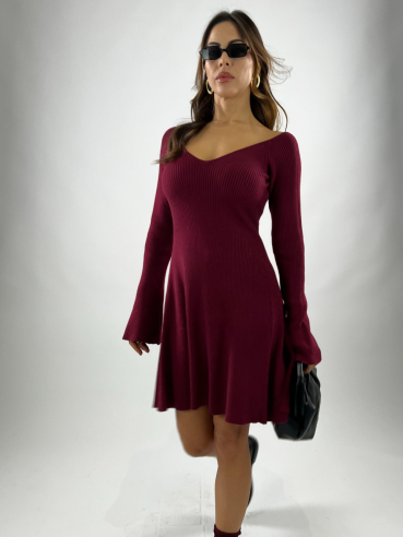 Mini Dress Costine Bordeaux