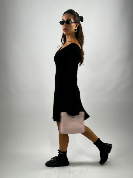 Mini Dress Costine Nero Mini Dress Costine Nero
