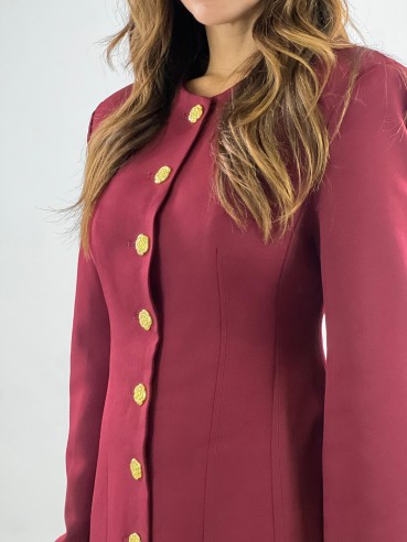 Dress Peonia Bordeaux Manica Lunga