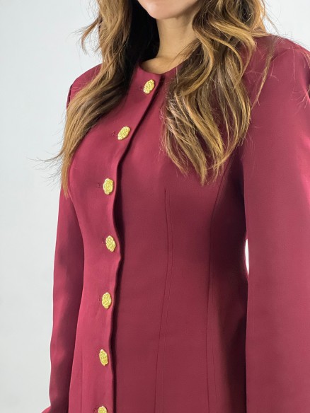 Dress Peonia Bordeaux Manica Lunga Dress Peonia Bordeaux Manica Lunga