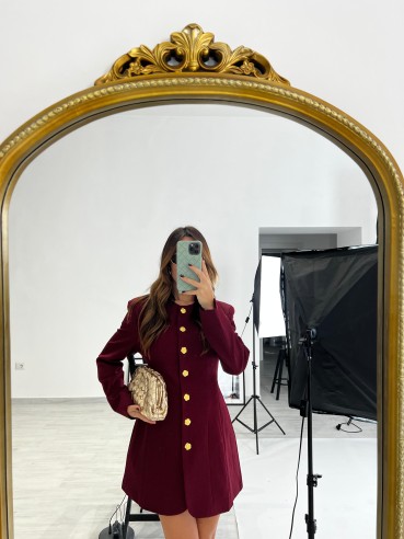 Dress Peonia Bordeaux Manica Lunga