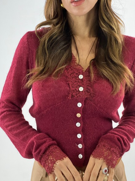 Cardigan Rebecca Bordeaux Cardigan Rebecca Bordeaux