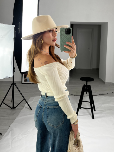 Jeans palazzo sabbiato 8560