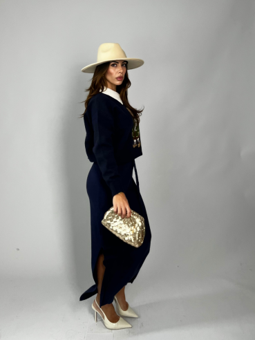 Gonna longuette in lana