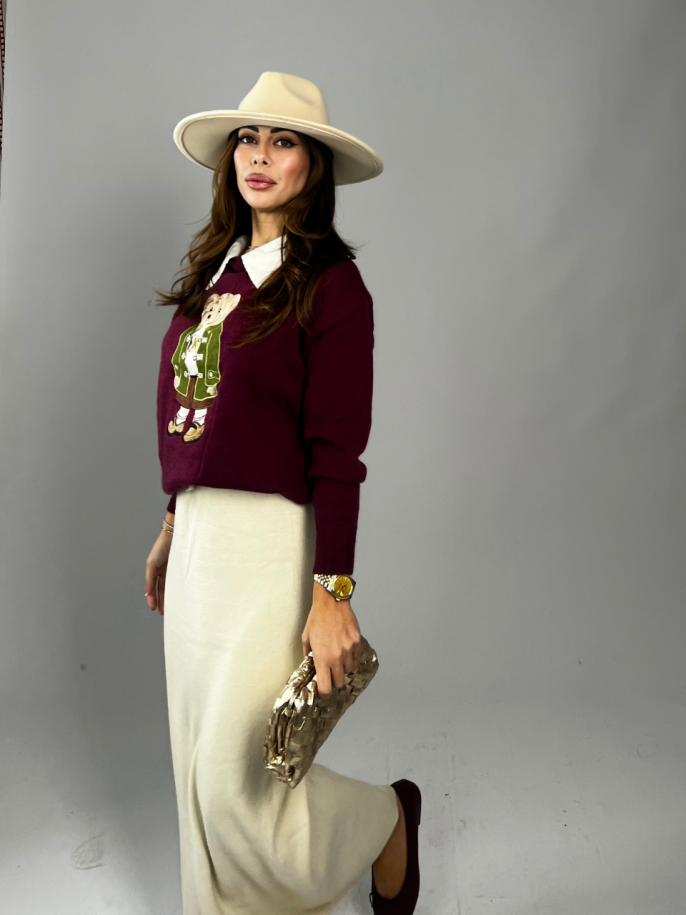 Longuette in lana crema 2