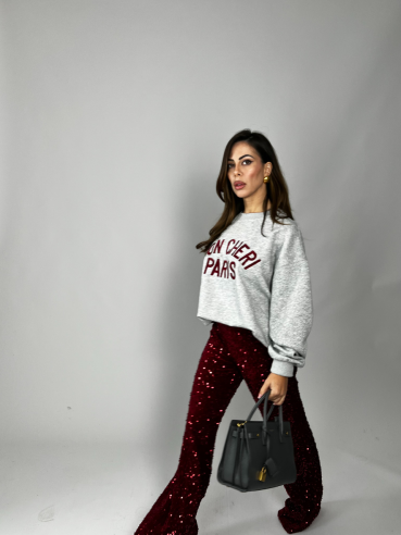 Felpa Mon Cheri Grigia