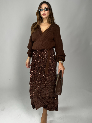 Longuette paillettes choco