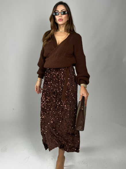 Longuette paillettes choco