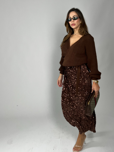 Longuette paillettes choco