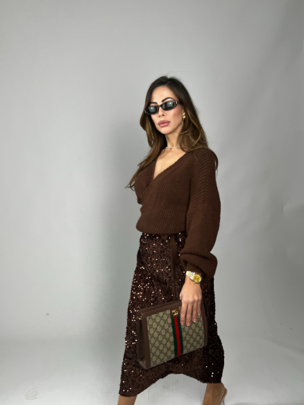 Longuette paillettes choco