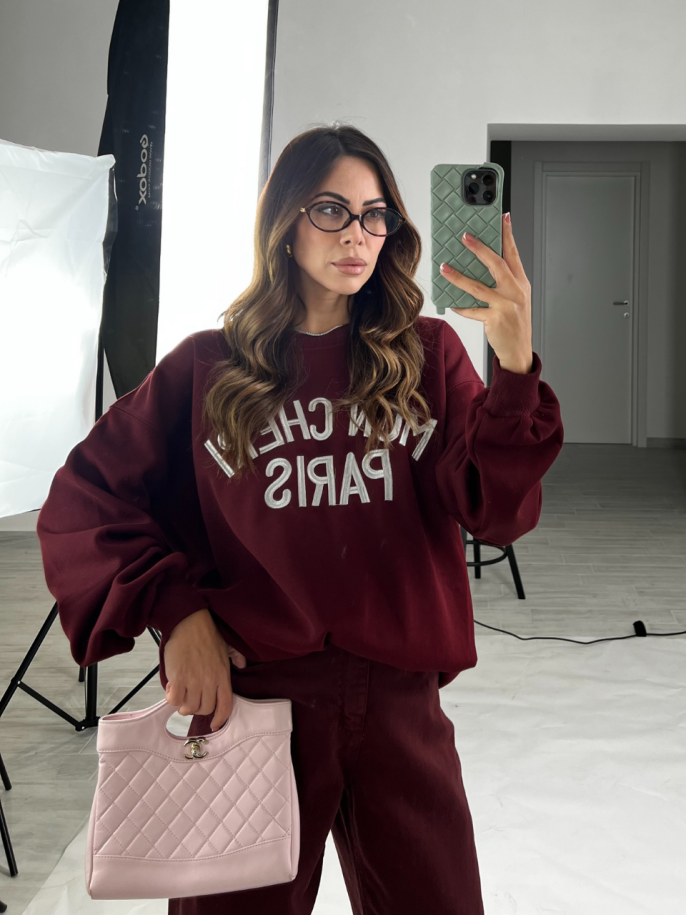 Felpa mon cheri Bordeaux 2