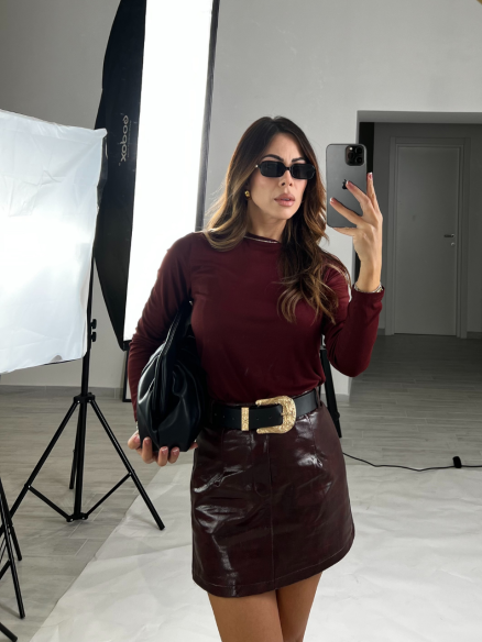 Maglia basic bordeaux Maglia basic bordeaux
