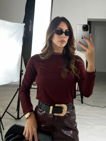 Maglia basic bordeaux