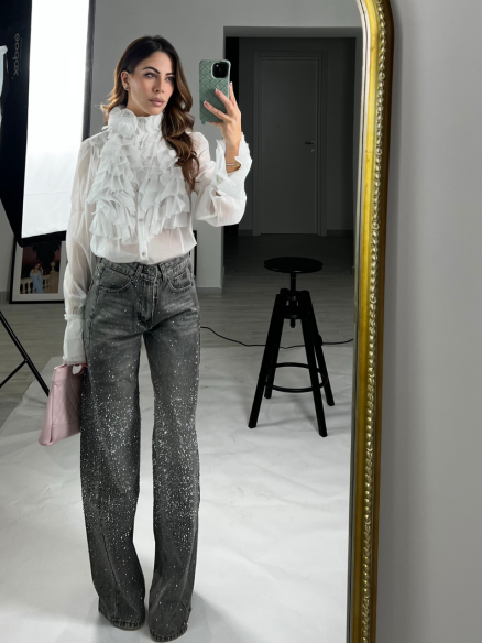 Jeans microstrass Jeans microstrass