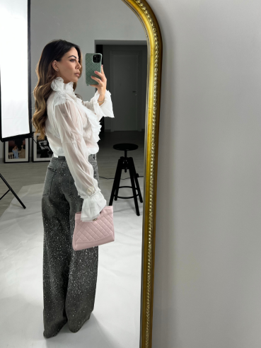 Jeans microstrass