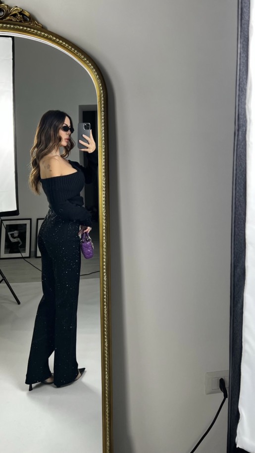Denim microstrass Nero 2